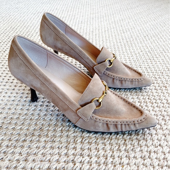 koko and palenki Shoes - Koko + Palenki Suede Horsebit Loafer Heels – Women’s Size 8